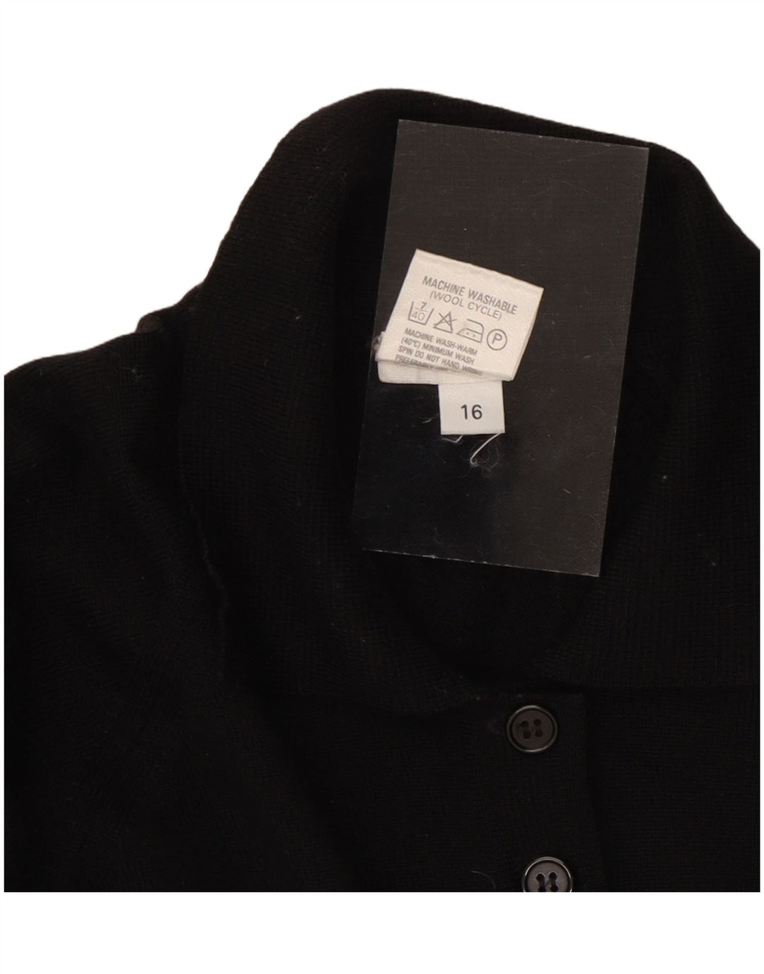 CZARINA Womens Polo Neck Jumper Sweater UK 16 Large Black Wool