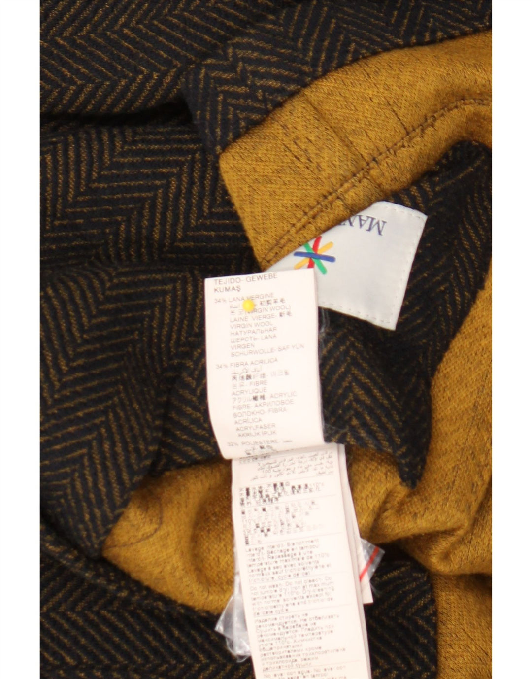 Manuel Ritz Mens 3 Button Blazer Jacket IT 50 Large Black Herringbone