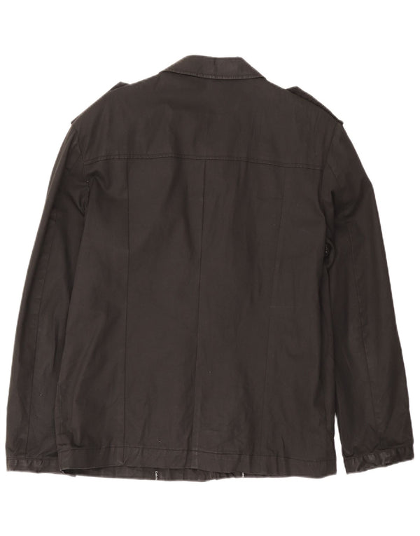 Calvin Klein Mens Military Jacket UK 38 Medium Black Cotton