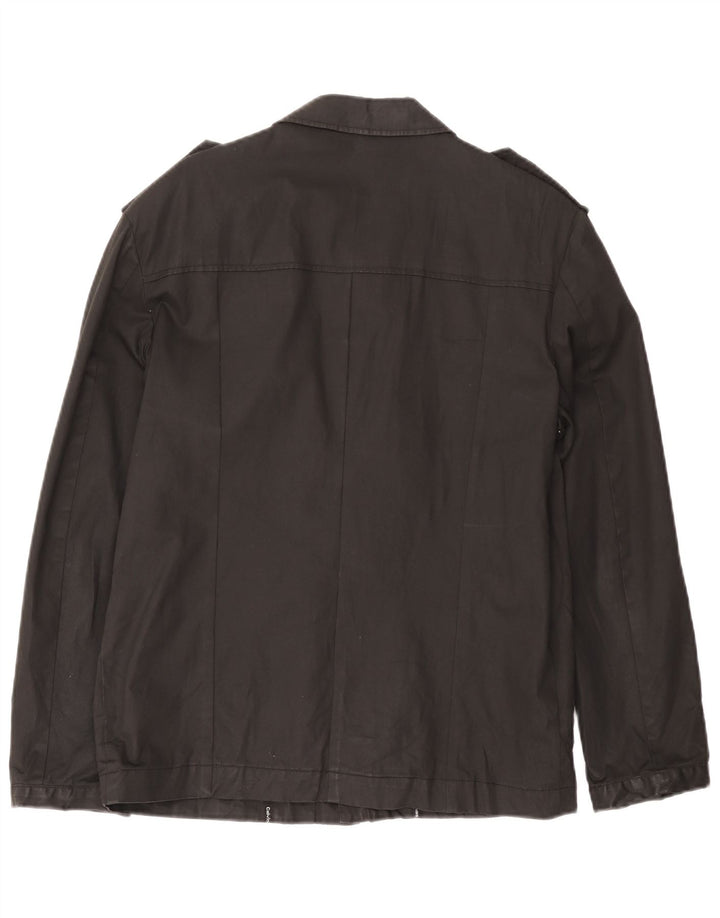 Calvin Klein Mens Military Jacket UK 38 Medium Black Cotton