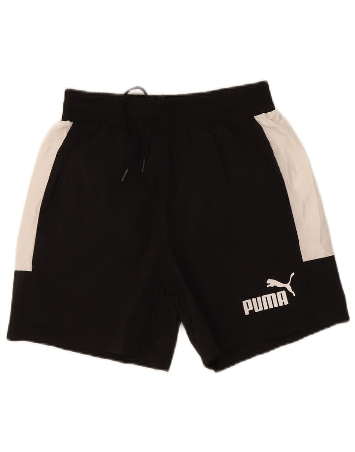 Puma Mens Graphic Sport Shorts Small Black Colourblock Polyester