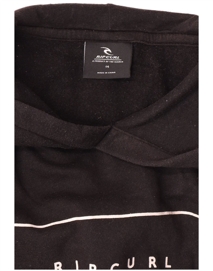 Rip Curl Womens Graphic Hoodie Jumper UK 14 Medium  Black