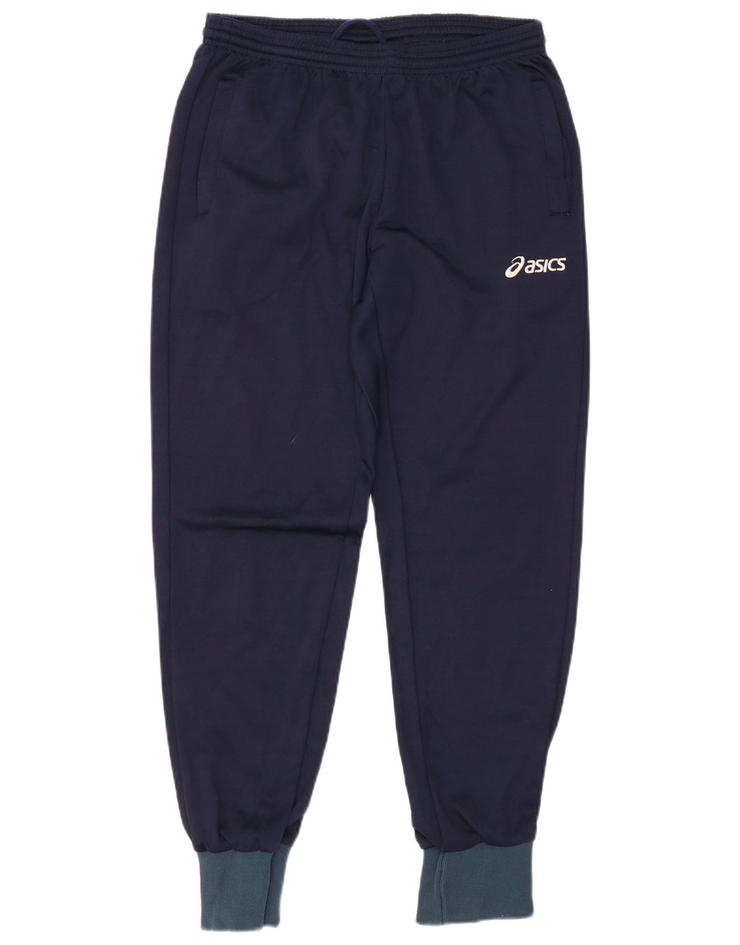ASICS Mens Tracksuit Trousers Joggers Large  Navy Blue Colourblock