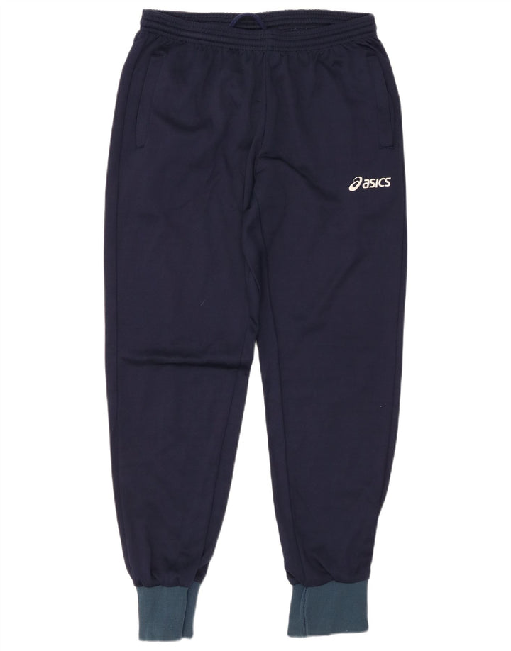 ASICS Mens Tracksuit Trousers Joggers Large  Navy Blue Colourblock