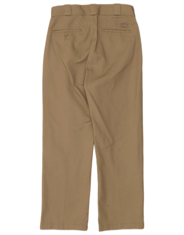 DICKIES Mens Straight Chino Trousers W28 L27 Khaki Polyester