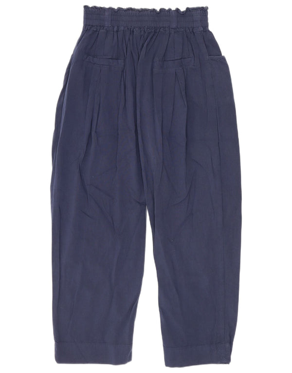 Zara Girls Loose Fit Harem Trousers 11-12 Years W24 L20 Navy Blue Cotton