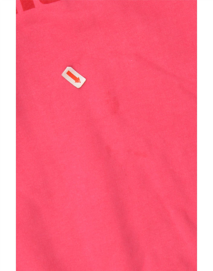 AMERICANINO Womens Graphic Sweatshirt Jumper UK 16 Large Pink Cotton