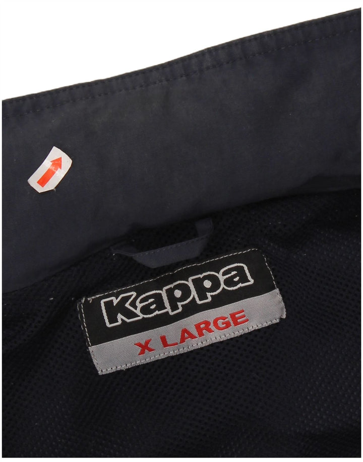 KAPPA Mens Hooded Rain Jacket UK 42 XL Navy Blue Polyamide