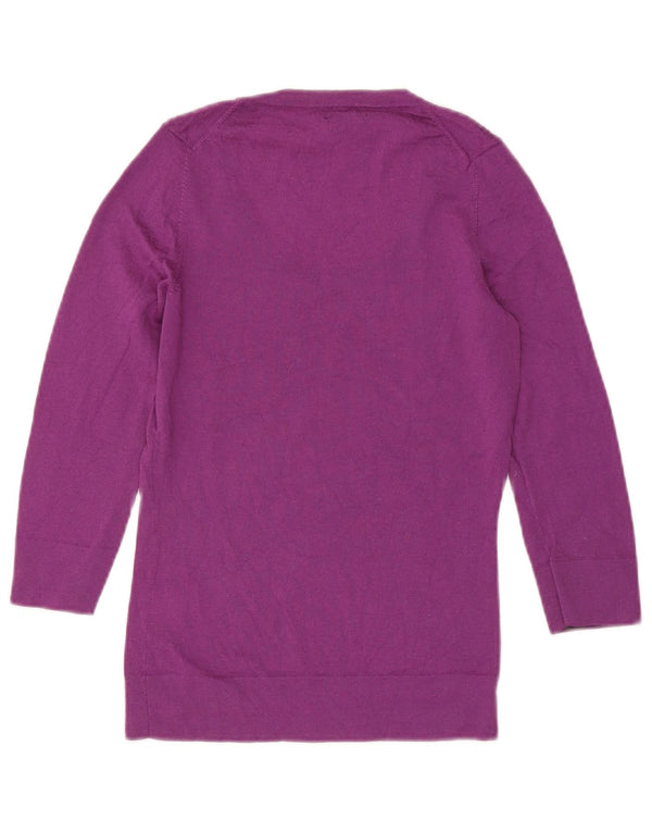 Hobbs Womens 3/4 Sleeve Boat Neck Jumper Sweater UK 10 Small Purple Wool