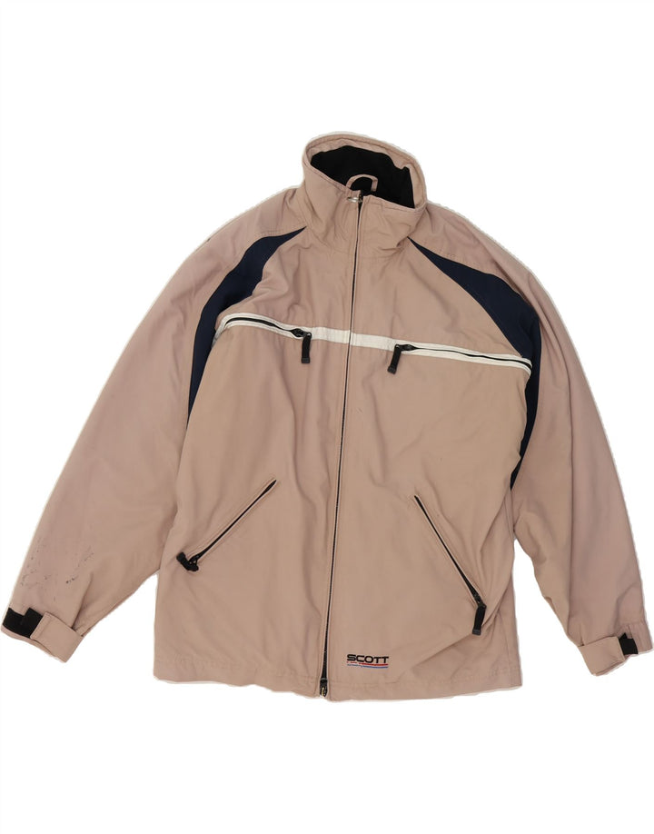SCOTT Mens Windbreaker Jacket UK 36 Small Beige Colourblock Polyester Vintage Scott and Second-Hand Scott from Messina Hembry 