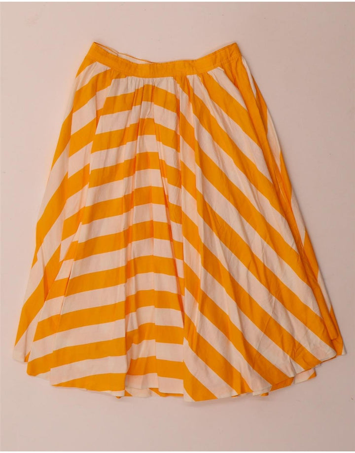 Vintage Womens Flared Skirt W24 Small  Yellow Striped