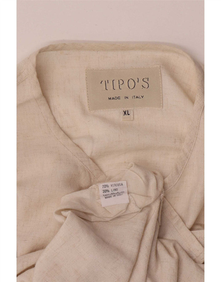 Tipo' S Mens Short Sleeve Pullover Shirt XL Beige Viscose