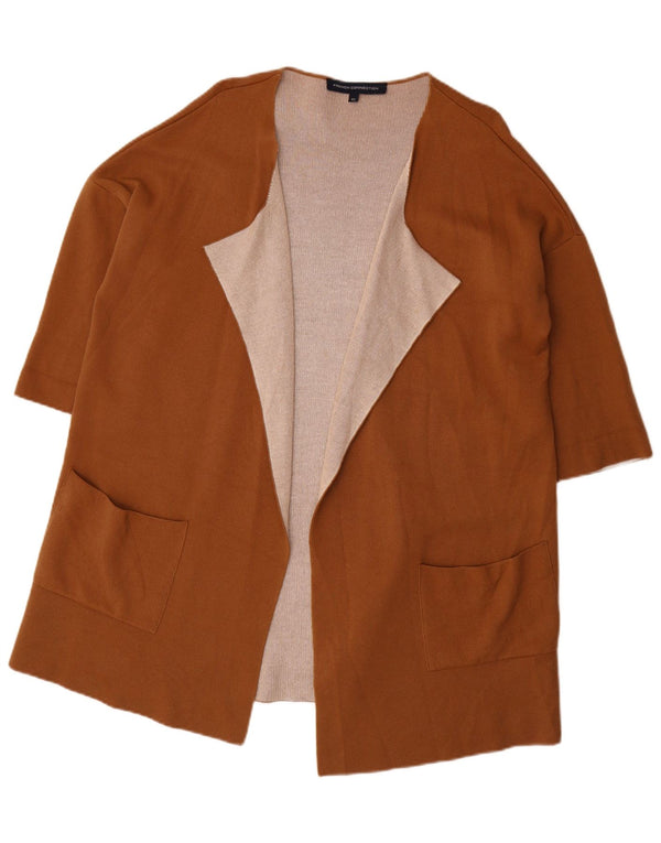 French Connection Womens 3/4 Sleeve Cardigan Sweater UK 6 XS Brown