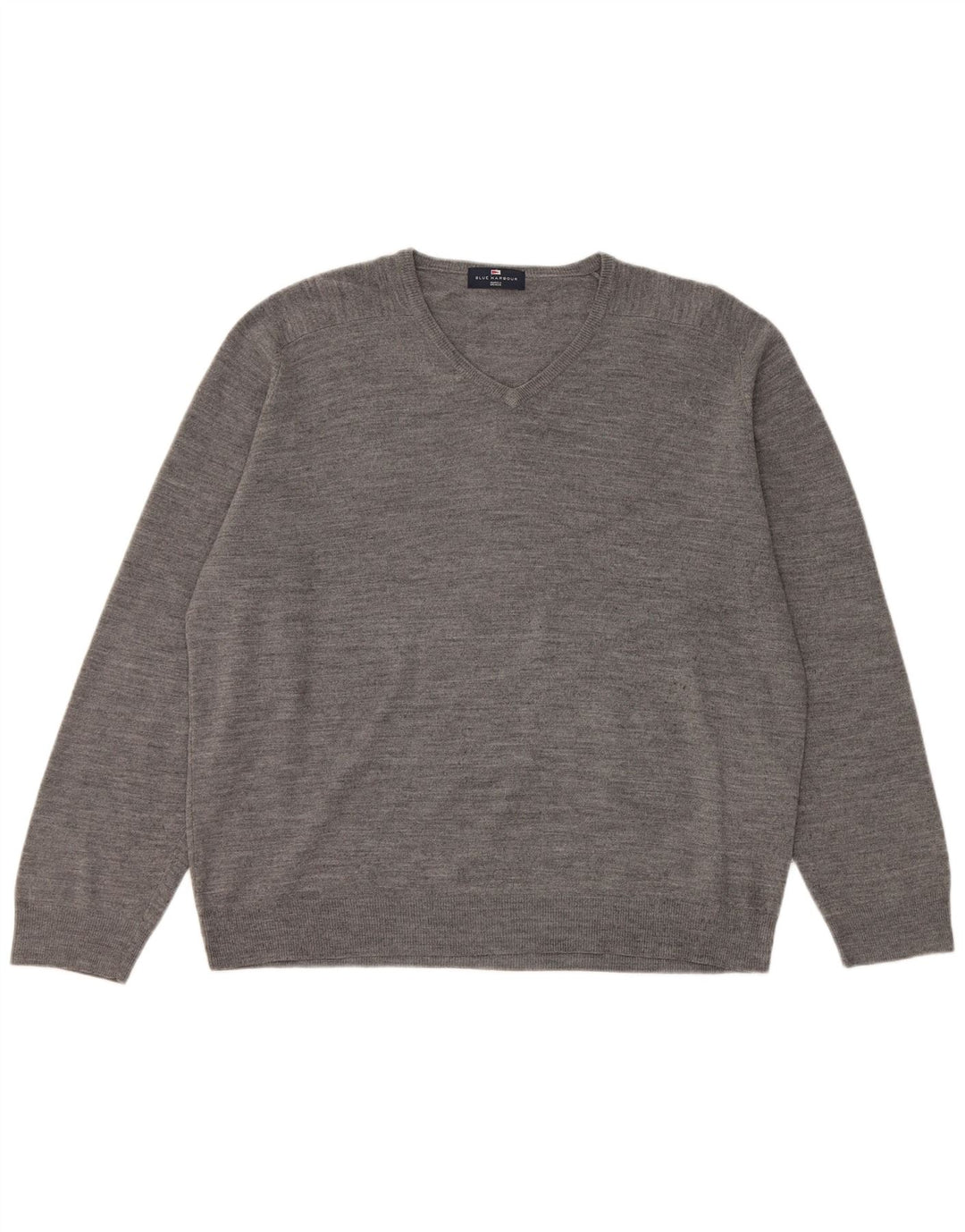 Marks & Spencer Mens V-Neck Jumper Sweater XL Grey Acrylic