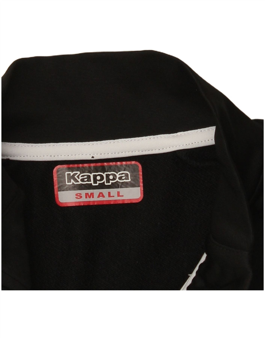 KAPPA Mens Graphic Zip Neck Pullover Tracksuit Top Small Black Colourblock