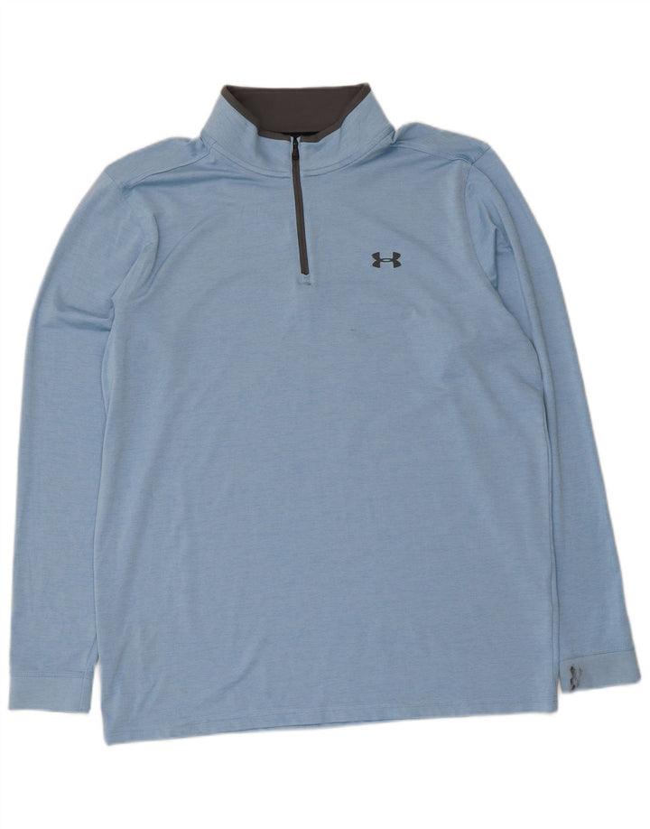 Under Armour Mens Heat Gear Pullover Tracksuit Top Large Blue Flecked