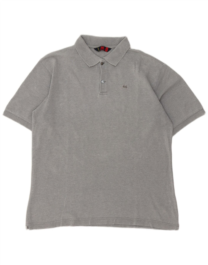 Kappa Mens Polo Shirt Large Grey Cotton