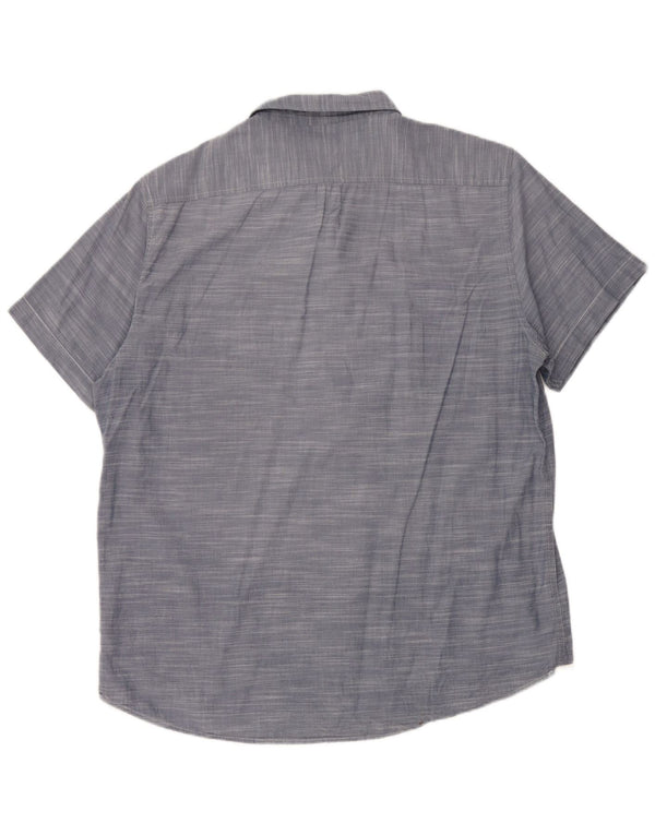 LEE Mens Regular Fit Short Sleeve Shirt 2XL Blue Cotton