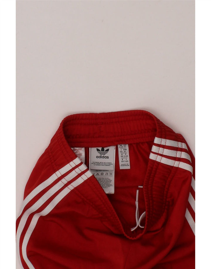 ADIDAS Boys Tracksuit Trousers Joggers 3-4 Years  Red Polyester Vintage Adidas and Second-Hand Adidas from Messina Hembry 