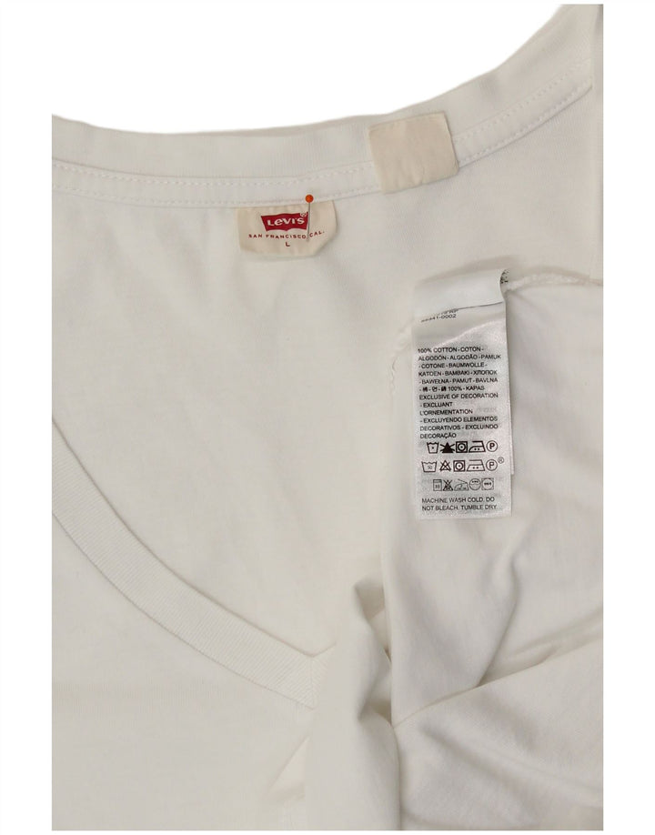 Levi's Womens T-Shirt Top UK 14 Large White Cotton