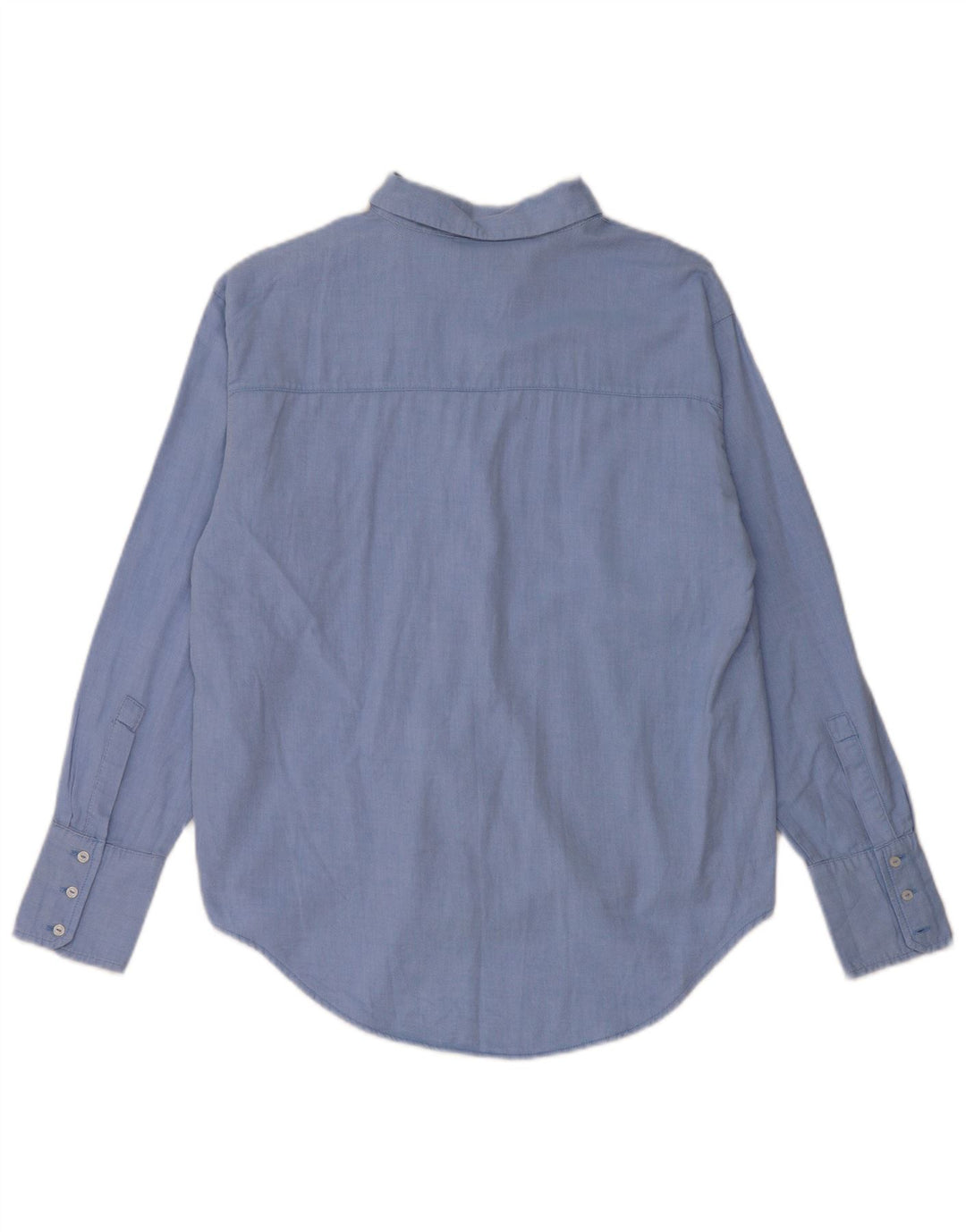 Zara Womens Oversized Shirt UK 6 XS Blue Cotton