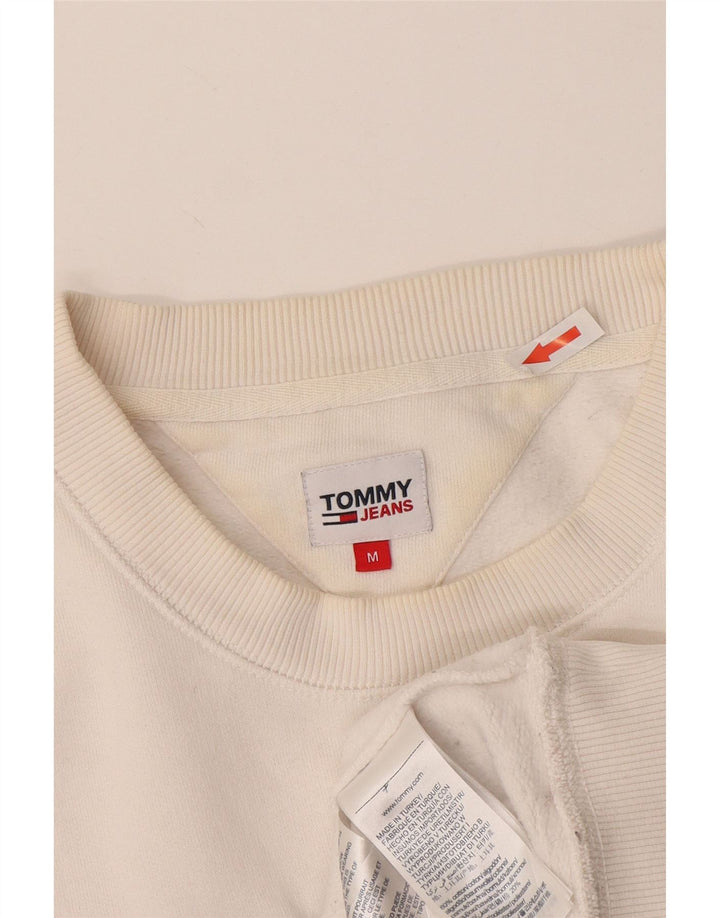Tommy Hilfiger Mens Graphic Sweatshirt Jumper Medium White Cotton