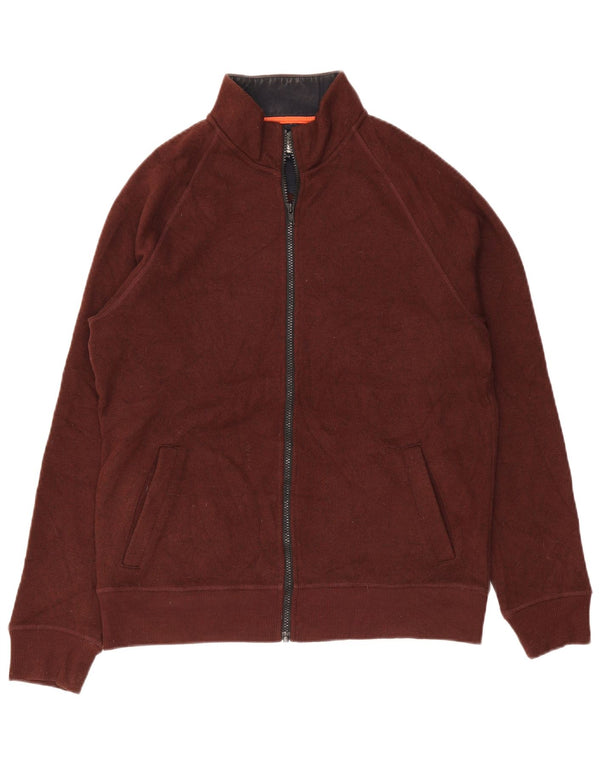 John Lewis Mens Tracksuit Top Jacket Medium Burgundy Polyester