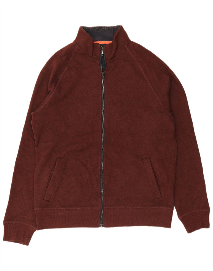 John Lewis Mens Tracksuit Top Jacket Medium Burgundy Polyester