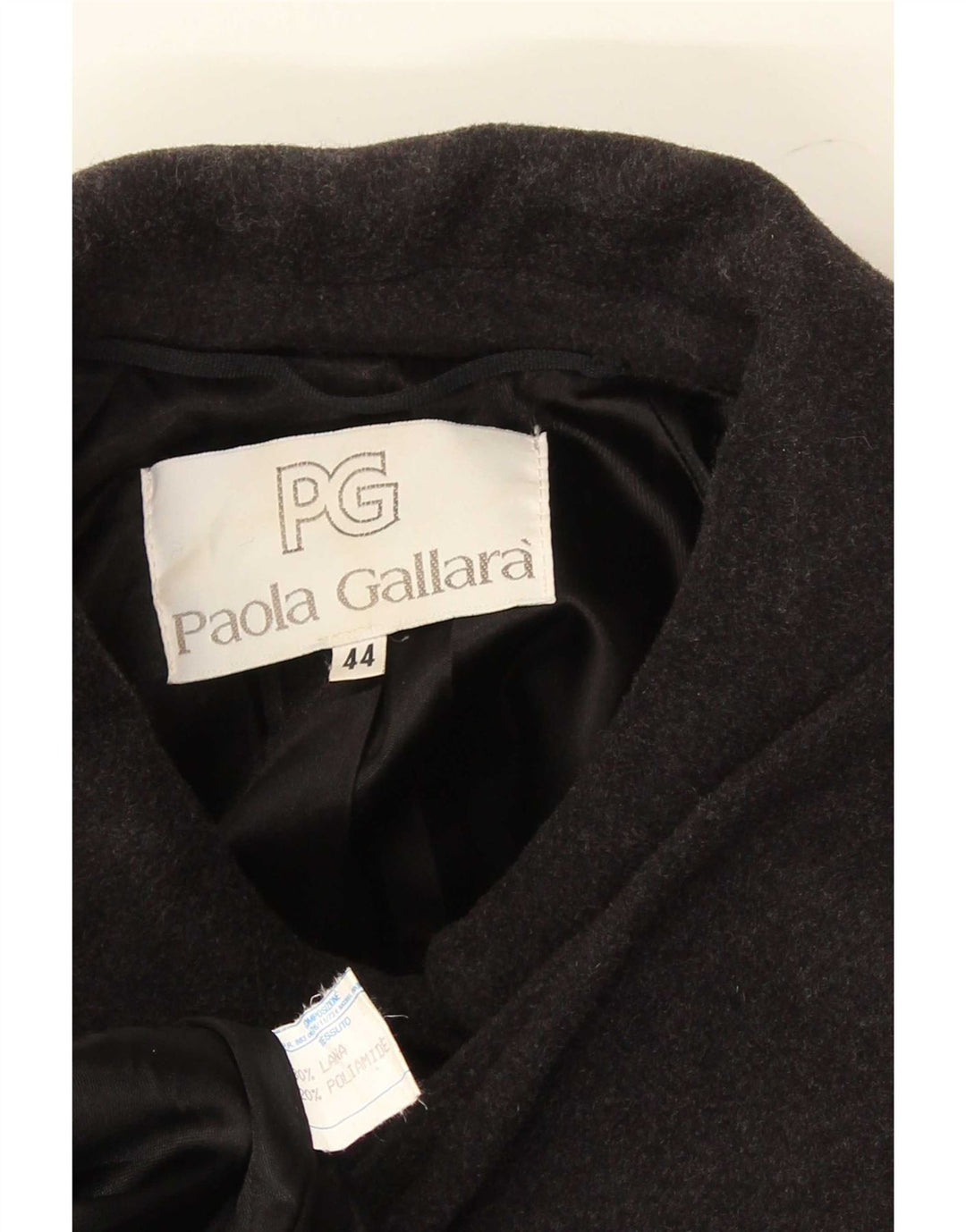 Vintage Womens Overcoat IT 44 Medium Black Wool
