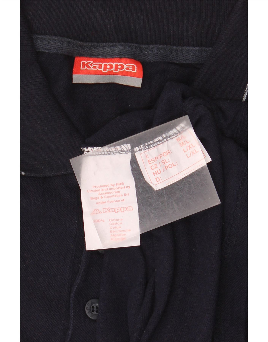 Kappa Mens Polo Shirt Medium Navy Blue Cotton