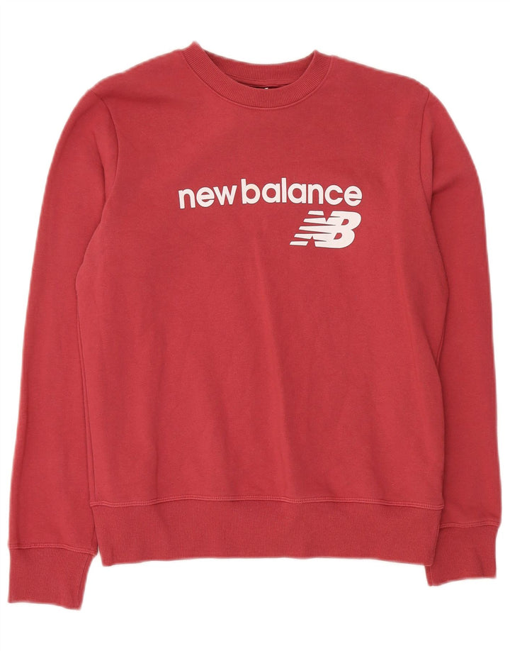 New Balance Mens Graphic Sweatshirt Jumper Small Red Cotton