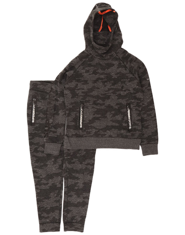 Superdry Womens Graphic Full Tracksuit UK 18 XL  Grey Camouflage Polyester
