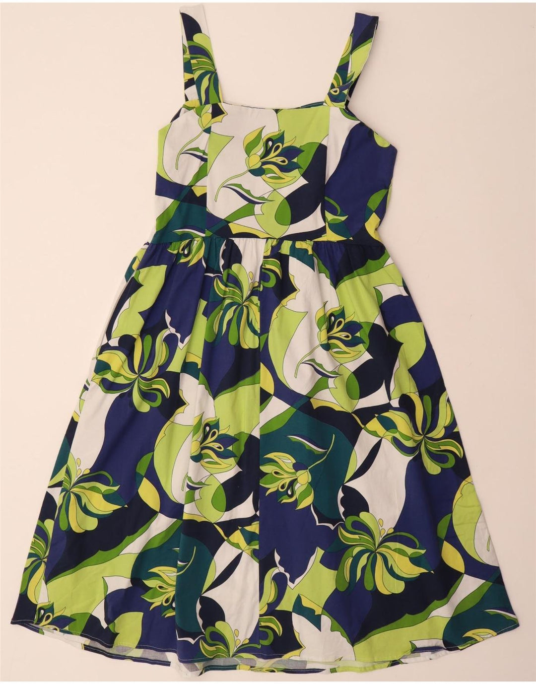 VINTAGE Womens Sundress IT 48 XL Multicoloured Floral Cotton