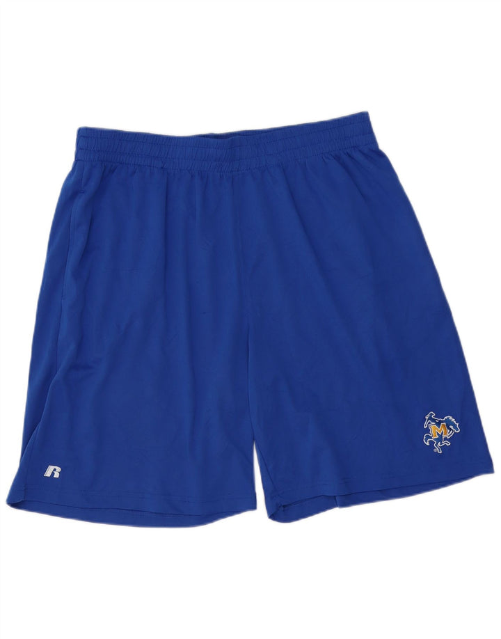 RUSSELL ATHLETIC Mens Sport Shorts 2XL Blue Polyester