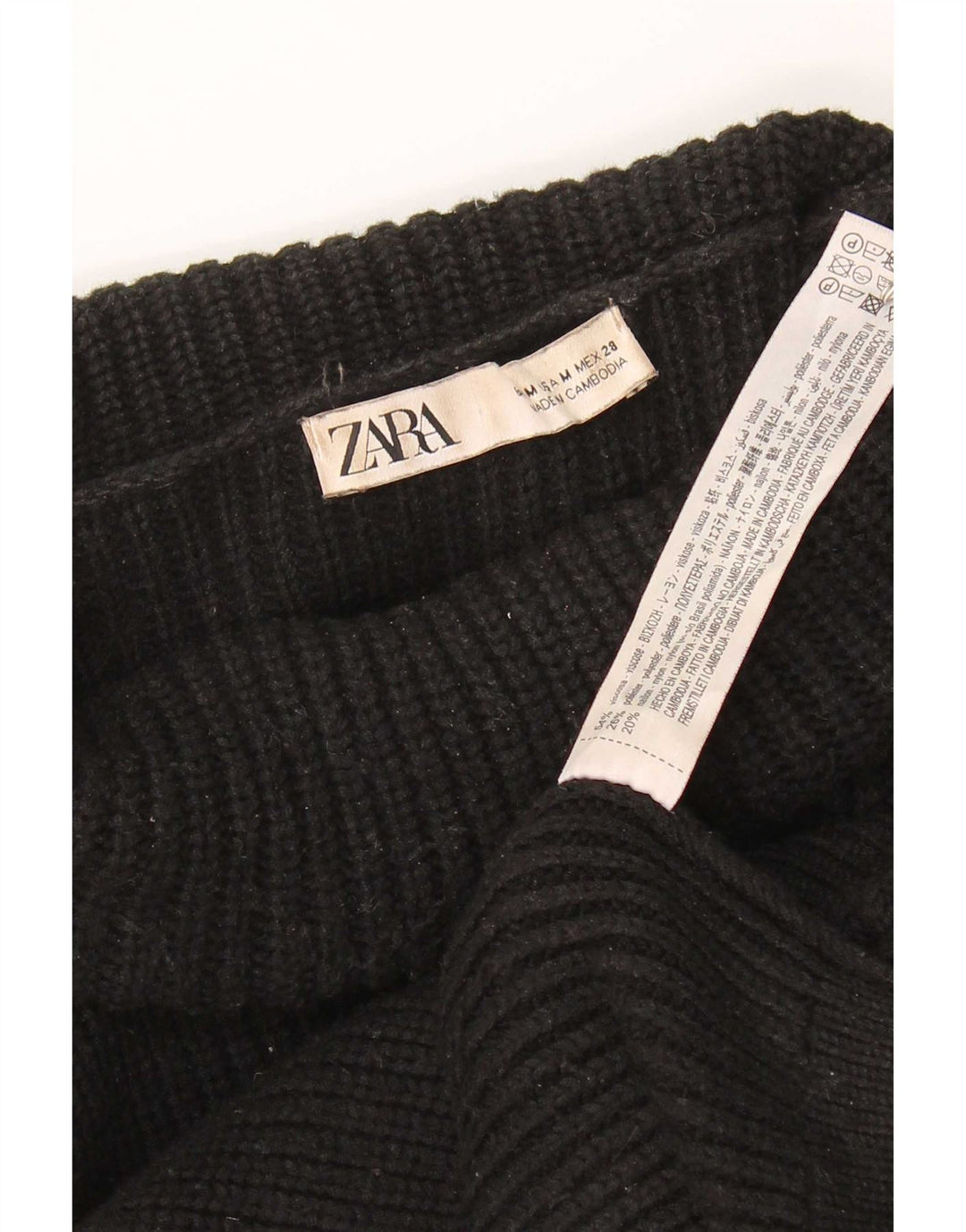 Zara Womens Roll Neck Jumper Sweater UK 14 Medium Black Viscose