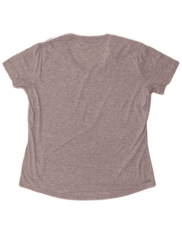 Adidas Womens T-Shirt Top UK 16/18 Large Grey Polyester