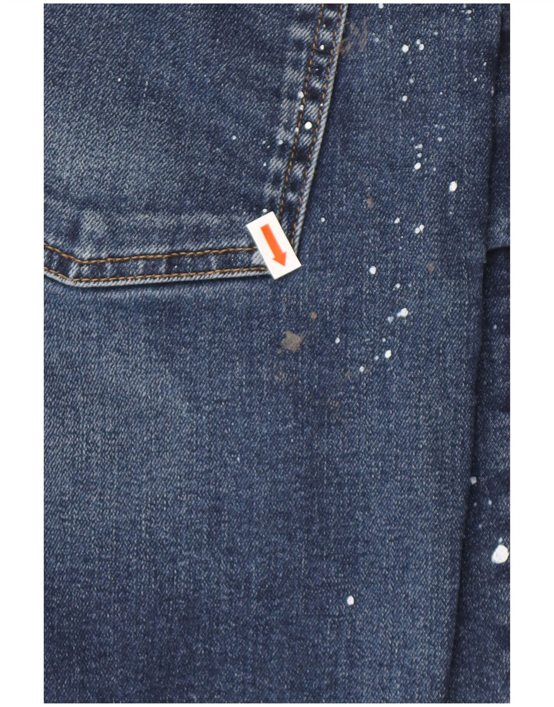 ZARA Mens Distressed Skinny Jeans EU 46 XL W36 L30 Blue Spotted Cotton