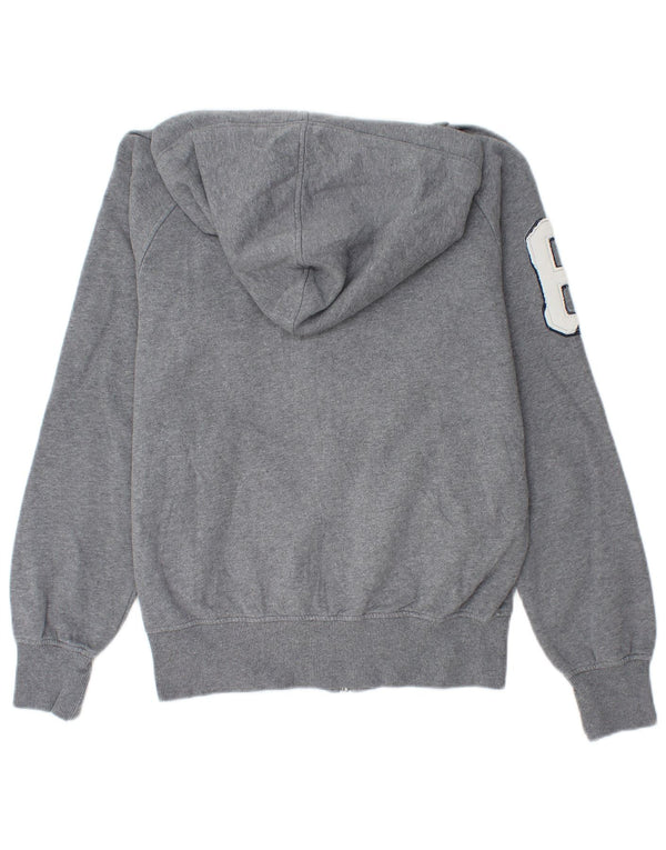SPALDING Mens Graphic Zip Hoodie Sweater Medium Grey Colourblock Cotton