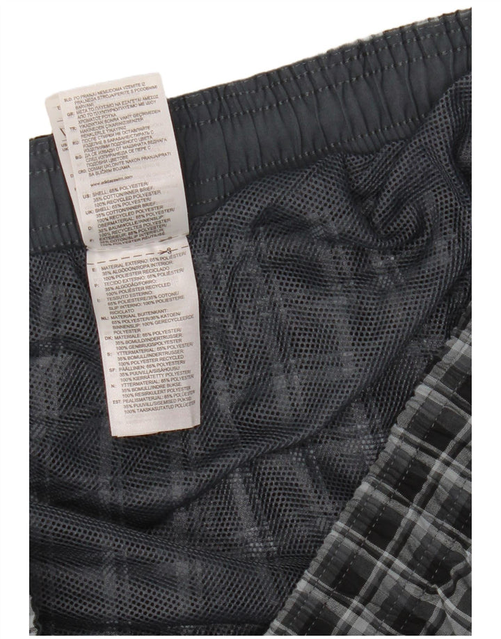 Adidas Mens Swimming Shorts XL Navy Blue Check Polyester