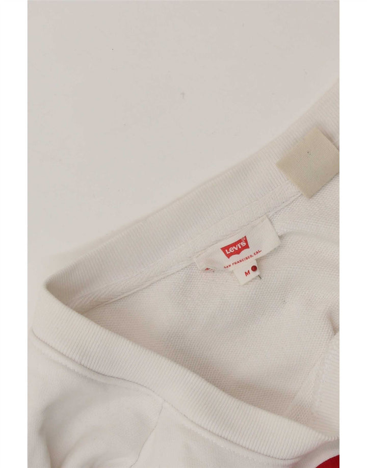 Levi's Womens Graphic Sweatshirt Jumper UK 14 Medium White