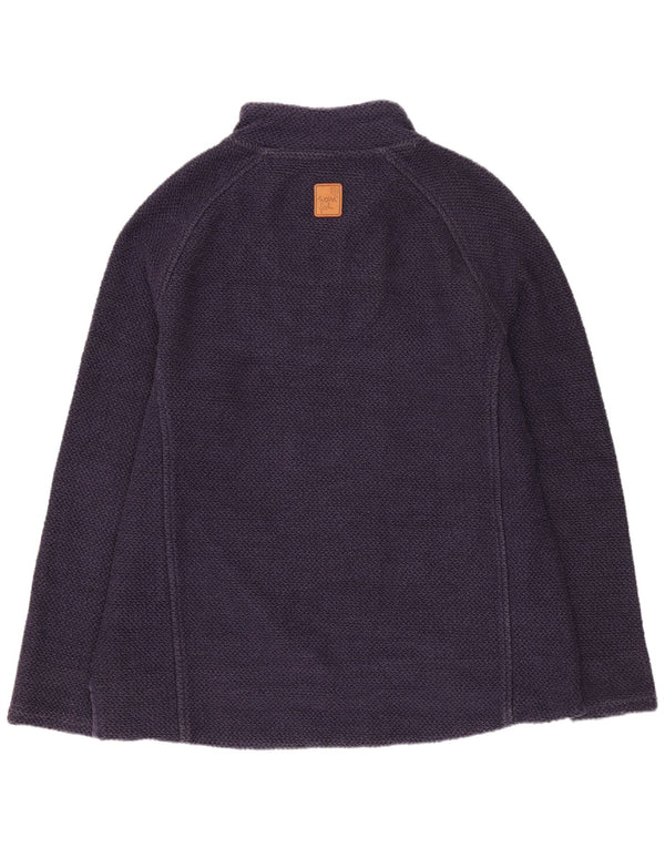 Weird Fish Womens Zip Neck Sweatshirt Jumper UK 16 Large Navy Blue Cotton