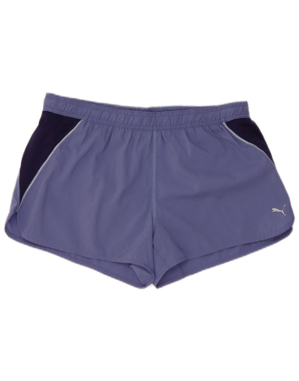 Puma Womens Sport Shorts UK 14 Large Purple Colourblock Polyester