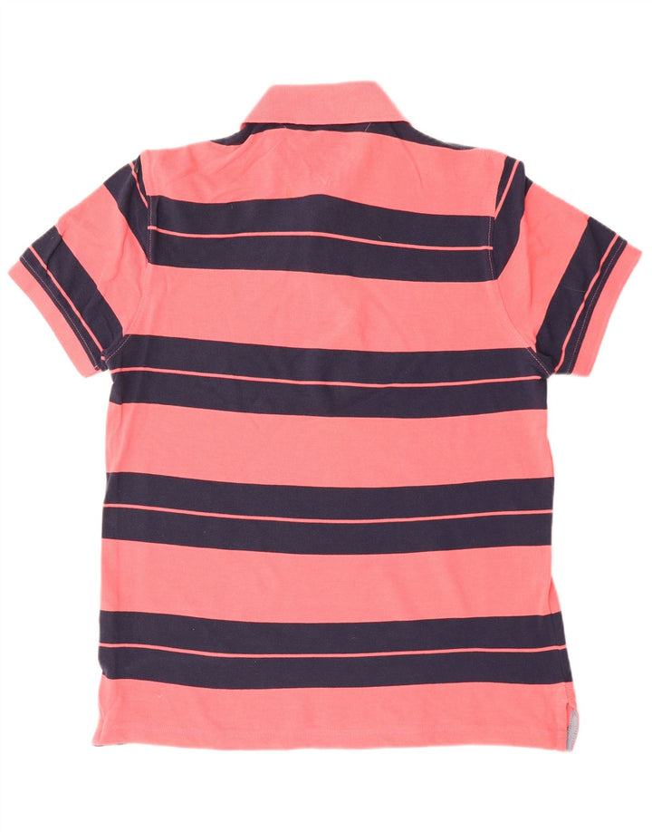 Tommy Hilfiger Mens Custom Fit Polo Shirt Medium Pink Striped Cotton