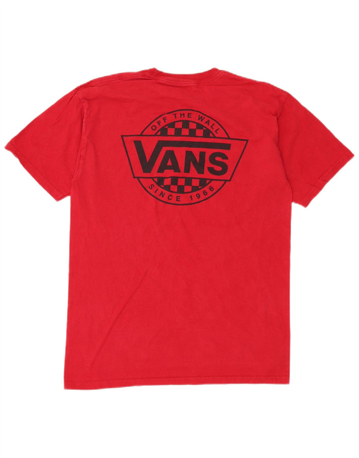 VANS Mens Graphic T-Shirt Top Medium Red Cotton