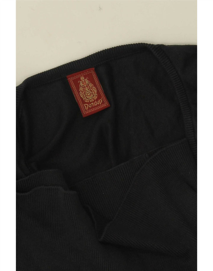 Dondup Womens V-Neck Jumper Sweater UK 10 Small Black