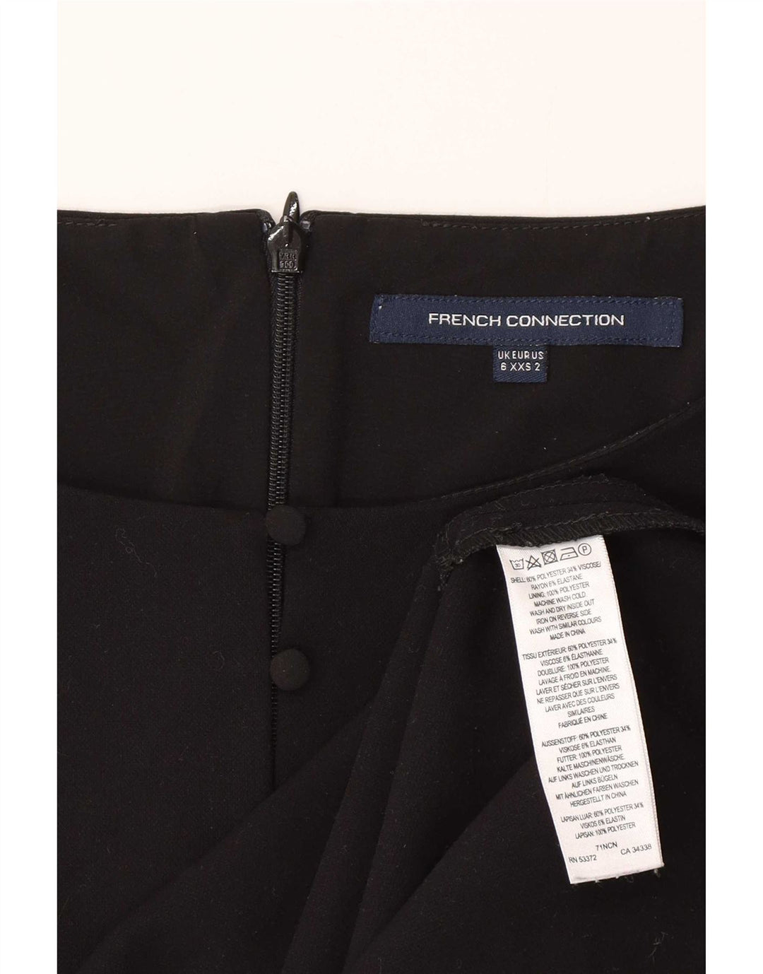 French Connection Womens Sheath Dress UK 6 XS Black Polyester