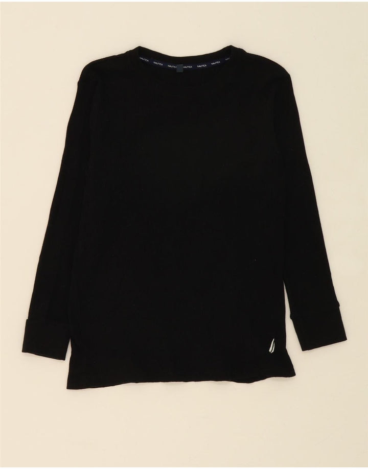 NAUTICA Womens Top Long Sleeve UK 12 Medium Black Cotton Vintage Nautica and Second-Hand Nautica from Messina Hembry 