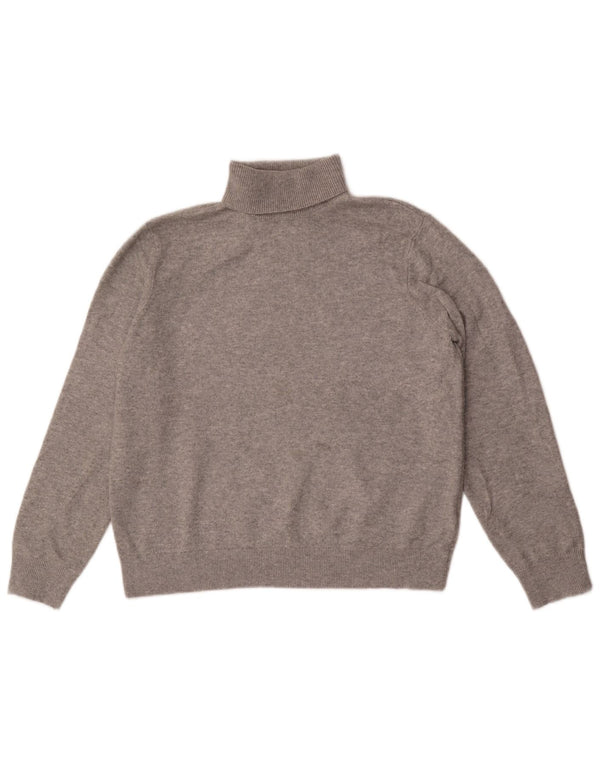 Marks & Spencer Mens Roll Neck Jumper Sweater Medium Grey Polyester