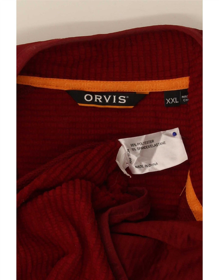 Orvis Mens Tracksuit Top Jacket 2XL Burgundy Polyester