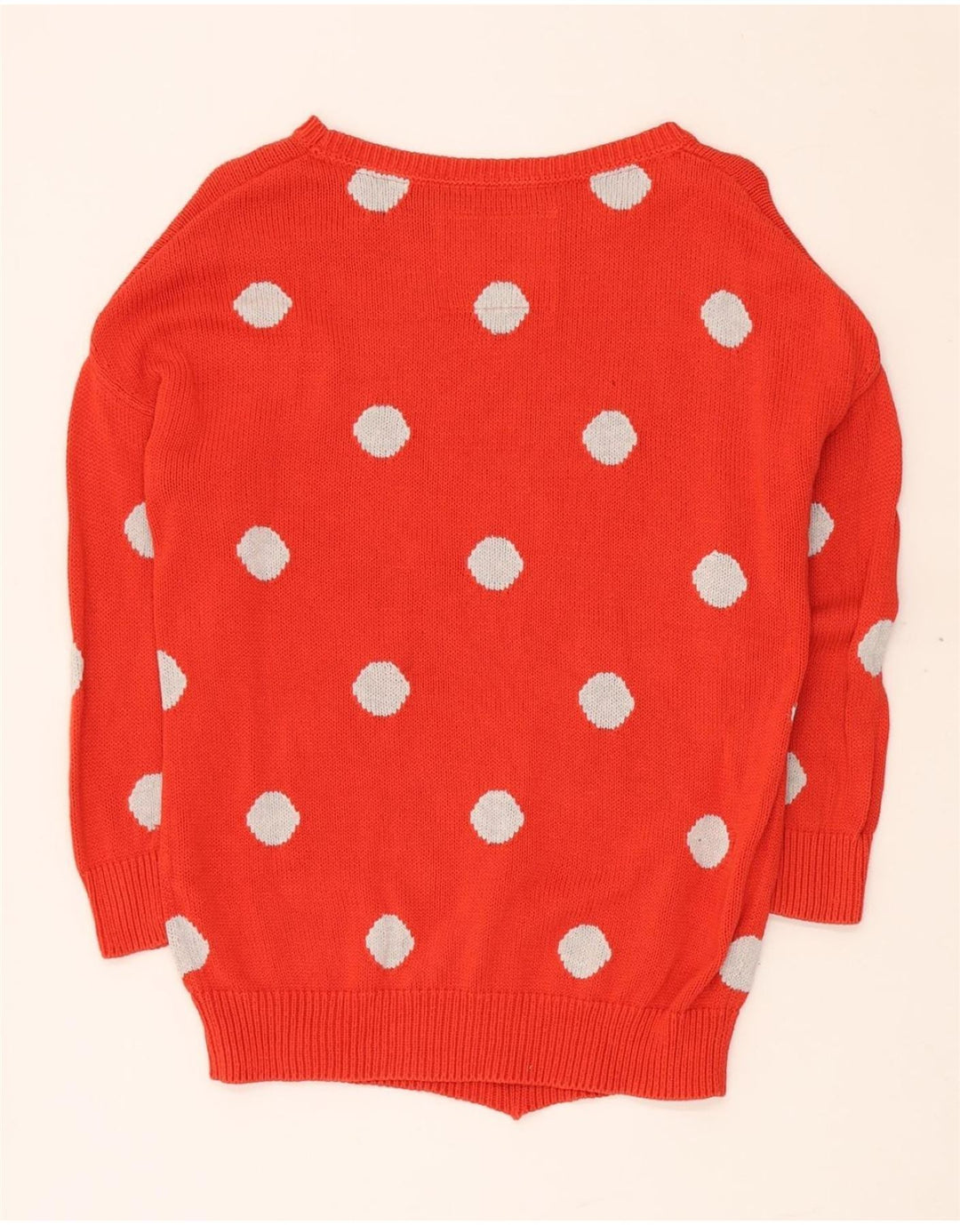 JACK WILLS Womens Boat Neck Jumper Sweater UK 10 Small  Red Polka Dot